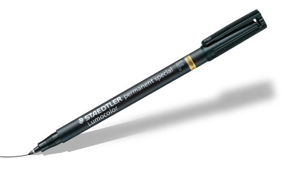Staedtler AR Marker</br>
$6.50</br>
AR Marking Pen

Smudge proof, fine point pens safe for AR coated lenses